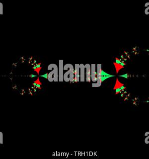 Computergrafik Bild des schönen und faszinierenden fraktale Verhalten einer mathematischen Funktion, Iteration von komplexen Zahlen. Stockfoto