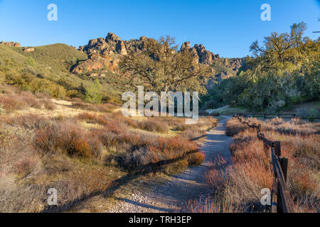 Juniper Canyon Trail Head bei Pinnacles National Park in Kalifornien. Stockfoto