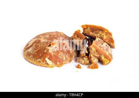 Jaggery brauner Zucker Stockfoto