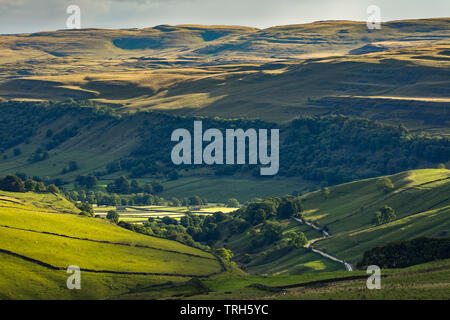 Hooksbank und Wharfedale, Kettlewell, Yorkshire Dales National Park, England, Großbritannien Stockfoto