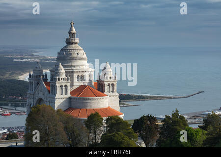 Santuário de Santa Luzia und der Küste, Viana do Costelo, Norte, Portugal Stockfoto