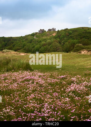 Pennard Castle, Wales, Großbritannien Stockfoto
