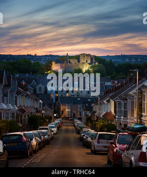 Oystermouth Castle, Wales, Großbritannien Stockfoto