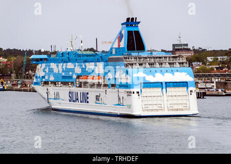 Silja Line Auto- und Passagierfähre Galaxy im Hafen von Marihamn Aaland Inseln Finnland Europa Stockfoto