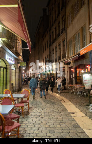 Rue Saint Jean im Alten Lyon in Frankreich ist ein historischer Ort Welterbe der UNESCO Stockfoto