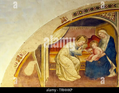 St der Apostel Philippus und Jakobus der Jüngere, Detail, Fresco, Parri di Spinello, Basilika San Domenico, Arezzo, Toskana, Italien, Europa Stockfoto