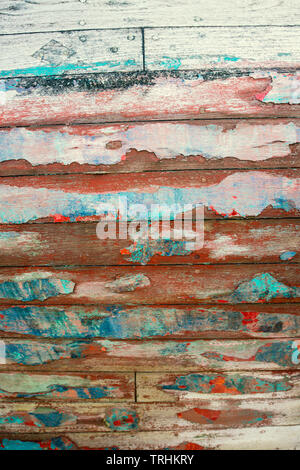 Detail einer verwitterten Holzboot Stockfoto