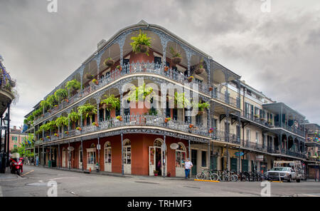 LaBranche Haus im historischen French Quarter von New Orleans. Stockfoto