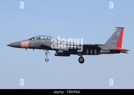 Die 492Nd FS F-15E für den 75. Jahrestag des D-Day Landing an RAF Lakenheath gekennzeichnet. Stockfoto