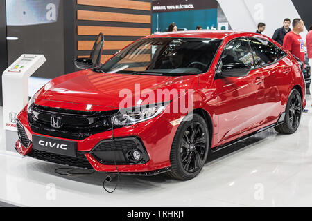 Barcelona, Spanien - 19. Mai 2019: Honda Civic Dynamische präsentiert im Automobil 2019 in Barcelona in Barcelona, Spanien. Stockfoto