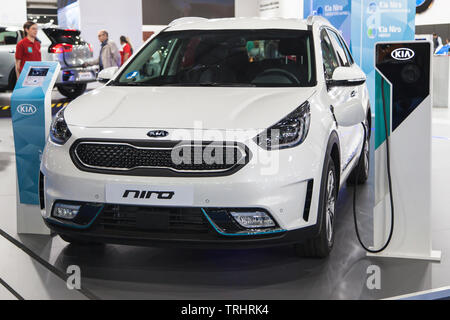 Barcelona, Spanien - 19. Mai 2019: Kia Niro PHEV präsentierte am Automobil Barcelona 2019. Stockfoto