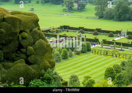 Garten von Powis Castle, Wales Stockfoto