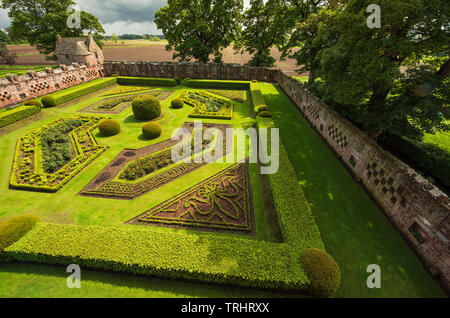 Edzell Castle, Angus, Schottland. Die aufwendige ummauerten Garten wurde 1604 angelegt. Stockfoto