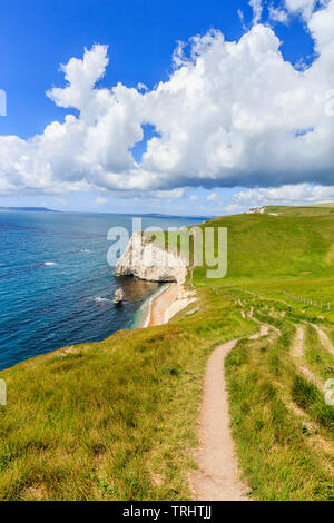 Bat-Kopf, zu Fuß von Durdle Door zu osmingon Bay jurassic Heritage Küste von Dorset England uk Gb Stockfoto