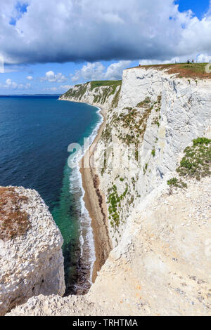 Bat-Kopf, zu Fuß von Durdle Door zu osmingon Bay jurassic Heritage Küste von Dorset England uk Gb Stockfoto