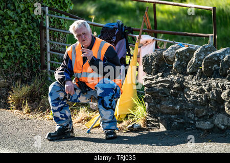 Marshall am Glen Weinstock, Isle of Man TT, Großbritannien Stockfoto