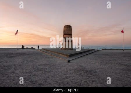 Denkmal Signal in Saint Laurent sur Mer, in der Nähe von Omaha Beach, wo alliierte Truppen landfall am D-Day während des Zweiten Weltkriegs gemacht Stockfoto