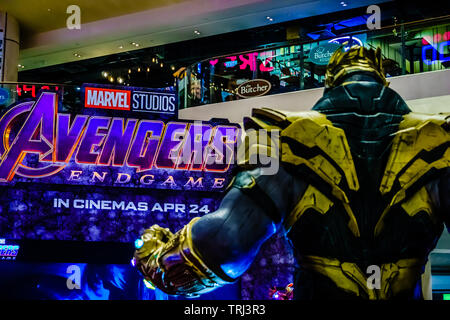 Singapur - Mai 4, 2019: Marvel Studios "Rächer, Endgame Veranstaltung in Suntec City, Singapur. Stockfoto