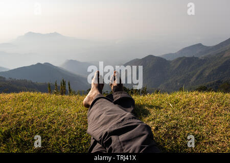 Die menschliche Liebe der Natur Bild zeigt die menschliche Liebe gegenüber der Natur. Der Gedanke an ein Explorer, die wirklich die die Natur lieben. Bild aufgenommen am Kod Stockfoto