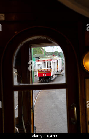 Historische Straßenbahnen der Manx Electric Railway, Isle of Man, Douglas - Laxey - Ramsey, Großbritannien Stockfoto