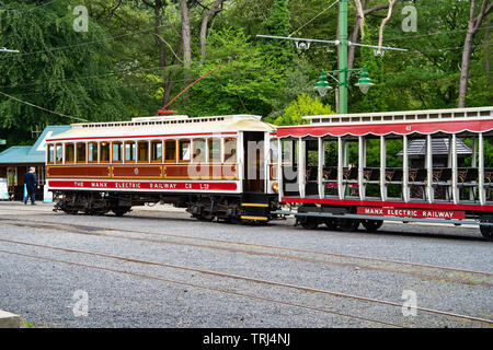 Historische Straßenbahnen der Manx Electric Railway, Isle of Man, Douglas - Laxey - Ramsey, Großbritannien Stockfoto