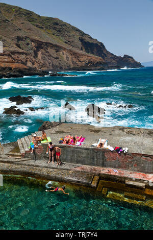 Piscinas de La Fajana. Costa de Valencia. Pueblo Barlovento. Isla La Palma. Pronvincia Santa Cruz. Islas Canarias. España Stockfoto