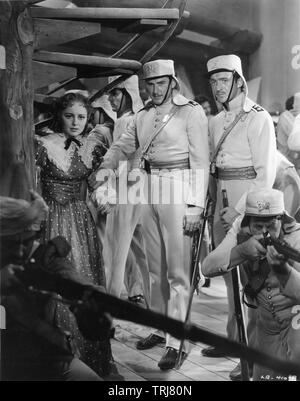 OLIVIA de Havilland Errol Flynn und David Niven in der Obhut DES LIGHT BRIGADE Direktor 1936 Michael Curtiz Gedicht Alfred Lord Tennyson Warner Bros. Stockfoto