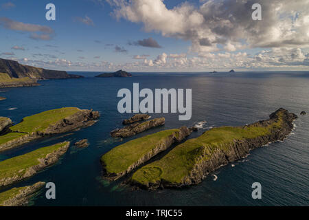 Klippen aus Bray Head auf Valentia Island, County Kerry, Irland Stockfoto