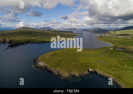 Klippen aus Bray Head auf Valentia Island, County Kerry, Irland Stockfoto