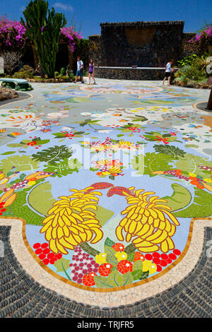 Plaza La Glorieta. Pueblo Las Manchas. Isla La Palma. Provincia Santa Cruz. Islas Canarias. España Stockfoto