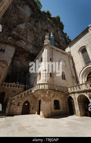 Blick auf das Heiligtum von Rocamadour in Frankreich Stockfoto