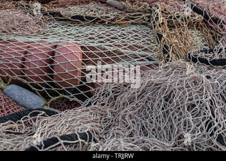 Fishinig net mit Bojen Ansicht schließen Stockfoto
