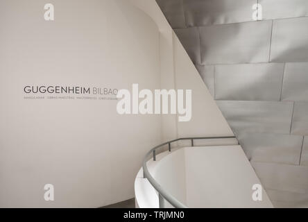 Inneren der Guggenheim Museum, Bilbao, Spanien Stockfoto