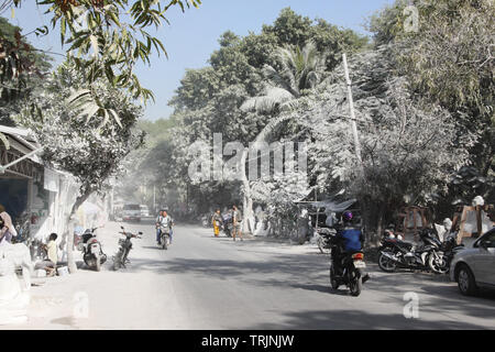 Steinbildhauerei Viertel in Mandalay, Myanmar Stockfoto