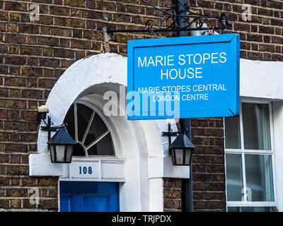 Marie Stopes Haus - Geburtenkontrolle Klinik in Whitfield Street Central London UK-Marie Stopes war ein Pionier in der Geburtenkontrolle. Stockfoto