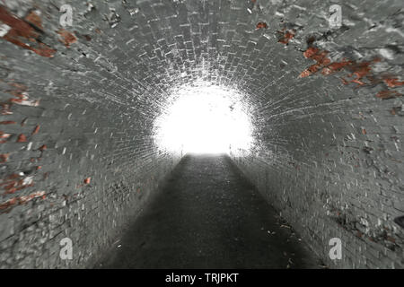 Das Licht am Ende des Tunnels Stockfoto