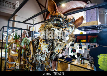 Prag, Czeech Republik, Juni 5, 2019: Prager Quadriennale 2019 Eröffnung bei Industrial Palace, PQ2019 Stockfoto