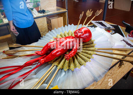 Prag, Czeech Republik, Juni 5, 2019: Prager Quadriennale 2019 Eröffnung bei Industrial Palace, PQ2019 Stockfoto