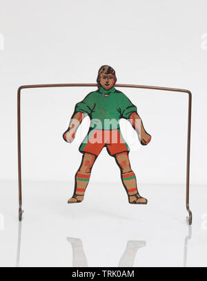 Vintage Schlag Fußball Spiel Torhüter Stockfoto