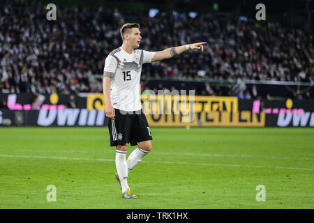 Wolfsburg, Deutschland, 20. März 2019: Deutscher Fußballspieler Niklas Sule während der internationalen Fußball-Spiel Deutschland gegen Serbien. Stockfoto