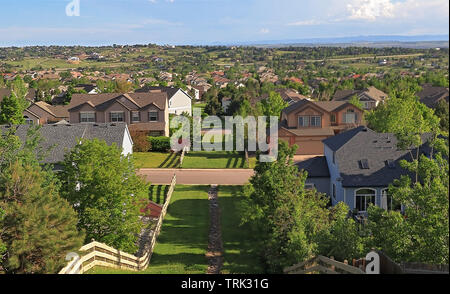 Colorado Leben. Centennial, Colorado - Denver Metro Area Residential Panorama Stockfoto