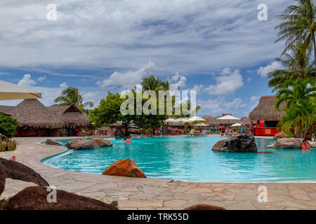 Tropical Island Resort Pool Stockfoto