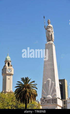 Mai Pyramide, Plaza de Mayo, rechteckig, Financial District, Buenos-Aires, Argentinien Stockfoto