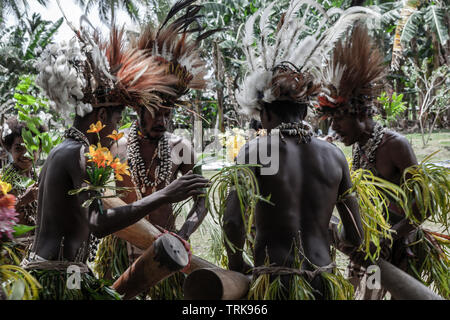 Traditionelle Sing Sing von Kofure, Tufi, Oro Provinz, Papua Neu Guinea Stockfoto