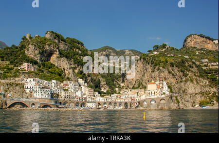 Atrani auf Amalfi Küste, Kampanien, Italien Stockfoto