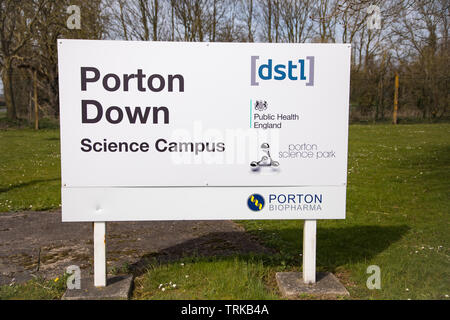 DSTL Porton Down anmelden Stockfoto