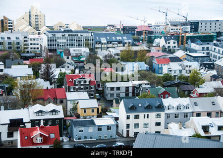 Dachlandschaft von Reykjavik, Island Stockfoto