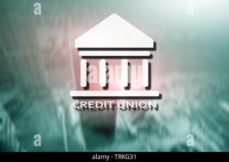 Credit Union. Finanzielle Zusammenarbeit Banking Services. Finanzen Zusammenfassung Hintergrund Stockfoto