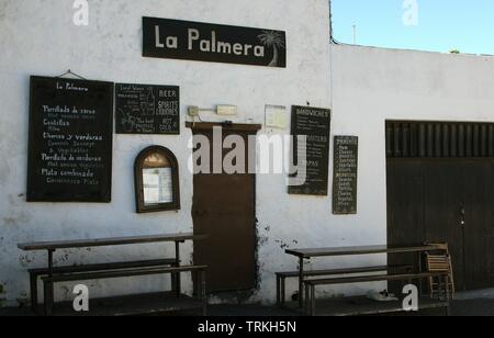 La Palmero Restaurant und Bar im Dorf Teguise auf Lanzarote auf den Inseln des Kanarischen Inseln, Spanien, Europa EU 2018 Stockfoto