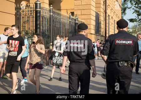 Moskau, Russland - Juni 7, 2019: in Moskau Protest gegen Verhaftung der investigative Journalist Ivan Golunov gehalten Stockfoto